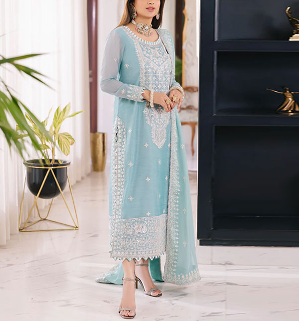 Chiffon Sequence Embroidered Dress WIth Embroidery Chiffon Dupatta (Unstitched) (CHI-880)