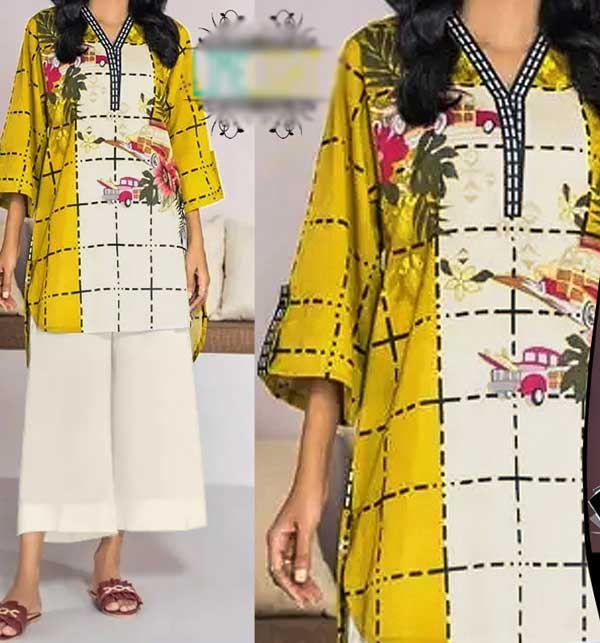 Latest Embroidered EID Lawn Dress 2022 with Chiffon Dupatta (DRL-1158)