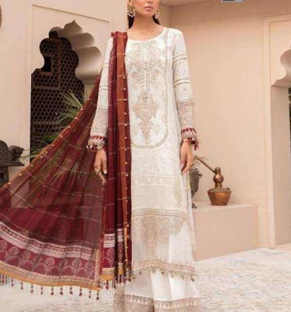 Latest Embroidered Lawn Dress Collection 2022 With Chiffon Dupatta (Unstitched) (DRL-1124)
