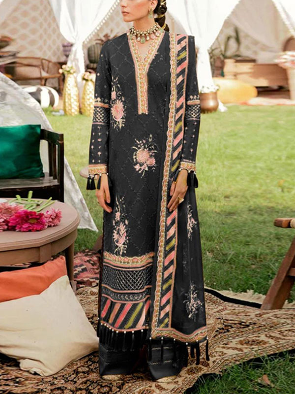 Latest Heavy Embroidered Lawn Dress With Pure Chiffon Embroidered Dupatta (Unstitched) (DRL-2117)