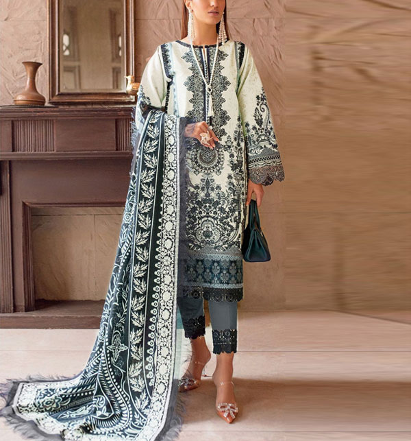 Lawn Embroidery Dress With Printed Chiffon Dupatta (Unstitched) (DRL-1653)	