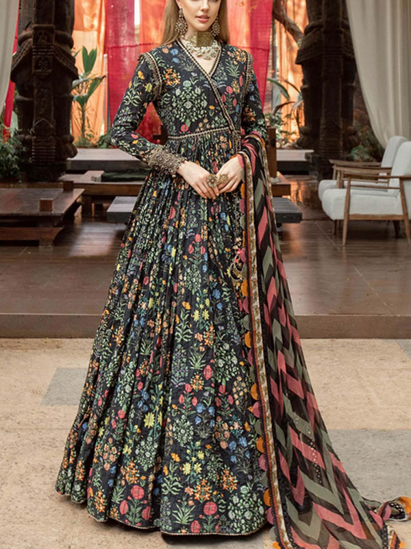 Latest Printed Lawn Dress With Printed Chiffon Dupatta (Unstitched) (DRL-2107)