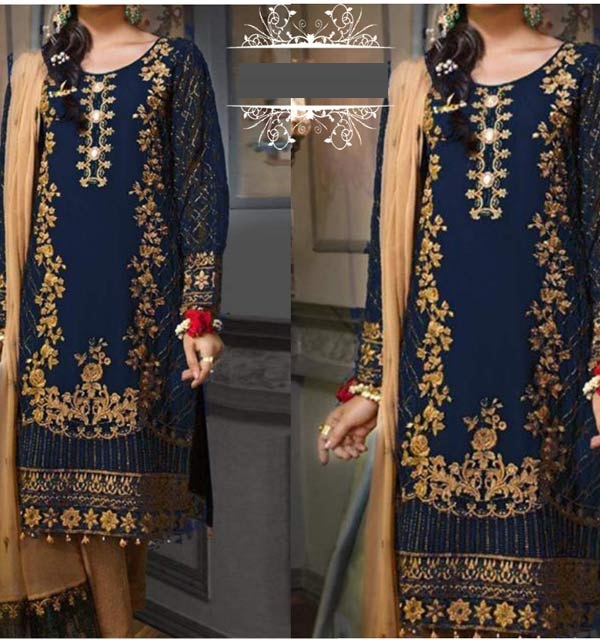 Lawn Embroidered Dress With Chiffion Dupatta 2022 (Unstitched) (DRL-1119)