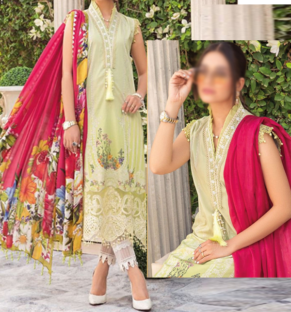 Elegant Sequins Embroidered Lawn EID Dress 2022 with Chiffon Dupatta (Unsitched) (DRL-1153)