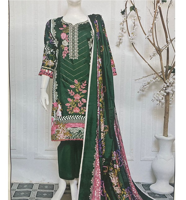Lawn Sequence Heavy Embroidered Dress With Lawn Printed Dupatta (Unstitched) (DRL-1696)	