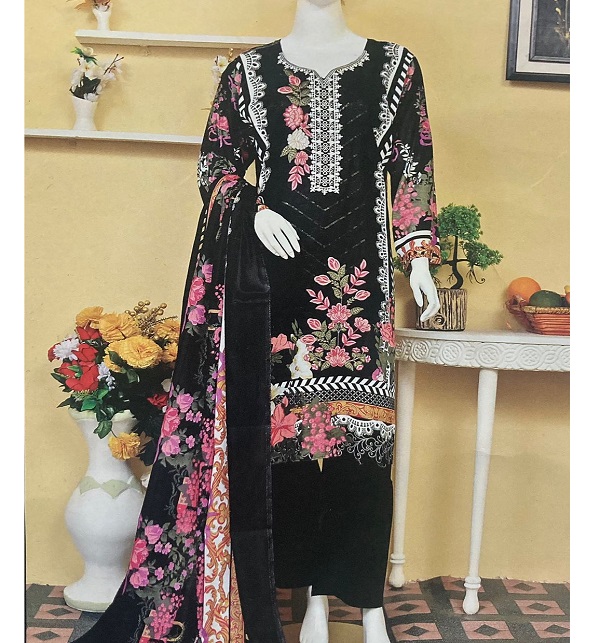 Lawn Sequence Heavy Embroidered Dress With Lawn Printed Dupatta (Unstitched) (DRL-1698)	