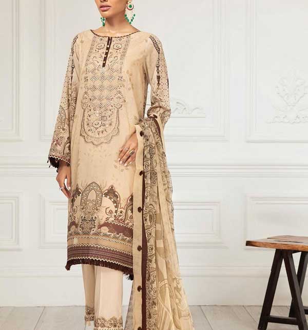 Lawn Suits Unstitched 3 Piece With Chiffion Duppata (DRL-1226)