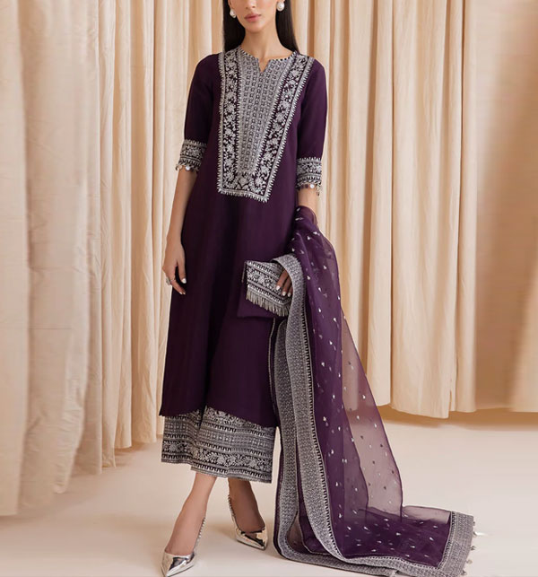 Luxurious Lawn Heavy Embroidered Dress With Bamber Embroidered Chiffon Dupatta (Unstitched) (DRL-1507)