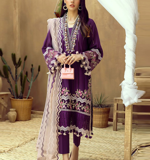 Luxurious Schiffli Heavy Embroidered Lawn Dress (Unstitched) (DRL-1453)