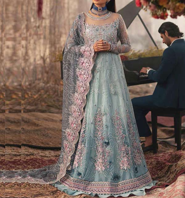 Luxury Heavy Embroidered Net Bridal Lehenga Dress 2023 Un-Stitched (CHI-806)