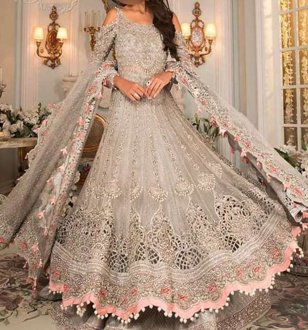 Luxury Heavy Embroidered Net Wedding Maxi Dress 2023 (CHI-791)