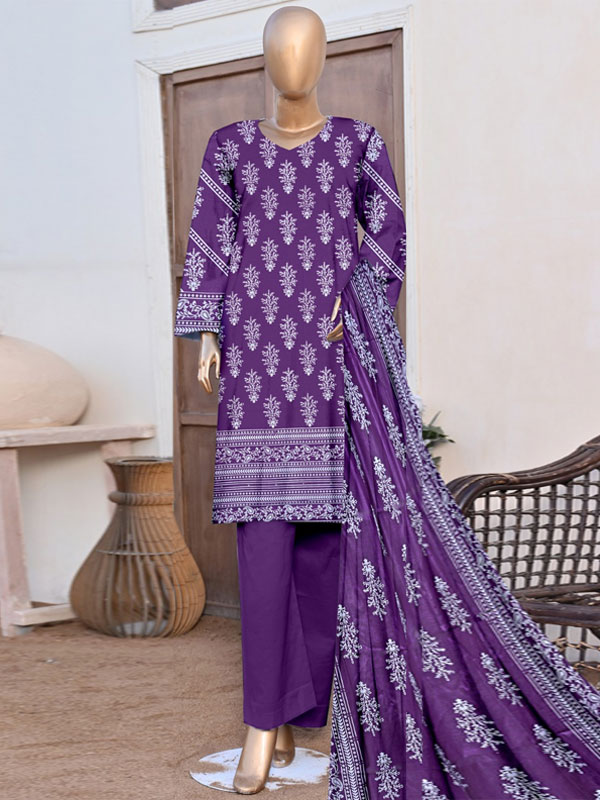 Luxury Kasturi Printed Lawn Dress Printed Lawn Dupatta & Plain Trouser (Unstitched) (DRL-2170)