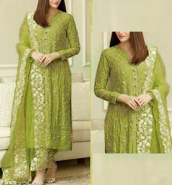 2 Pec Lawn Heavy Embroidered Dress With Troser UnStitched (DRL-1634)