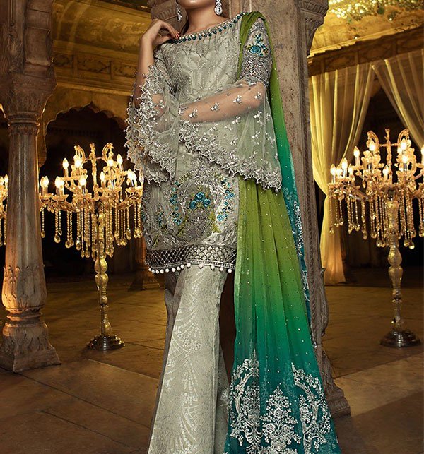 Luxury Net Suit With Heavy Net Embroided Dupatta (Unstitched) (CHi-160)