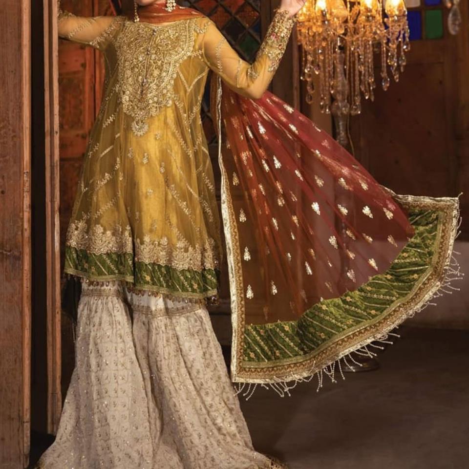 Masoori Embroidered Wedding Dress With Net Embroidered Dupatta (Unstitched) (CHI-334)