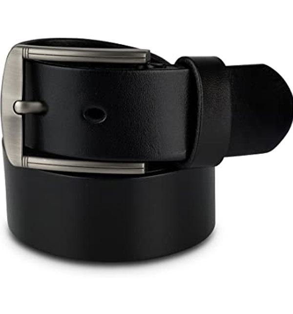 Mens Belt Adjustable Black Leather Belt for Men (MB-04)