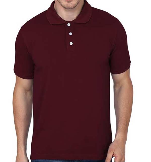 Mens Cotton Maroon Polo T-Shirts - (DT-21)	