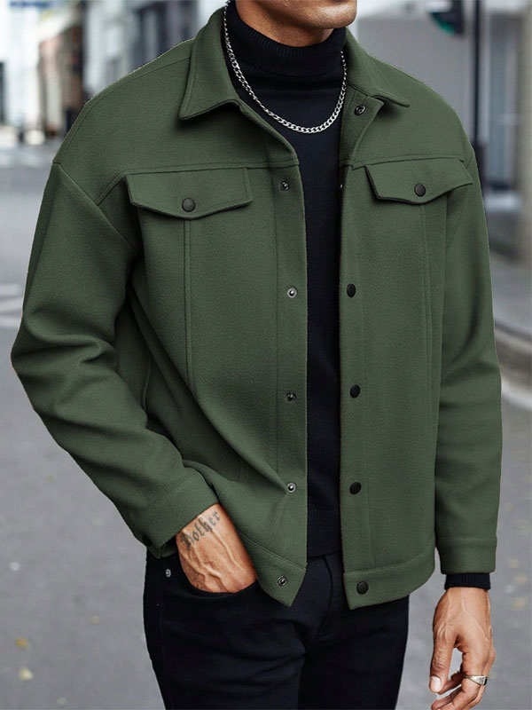 Mens's Truck Fleece Jacket Korean Fashion Slim Fitting Casual Jacket
