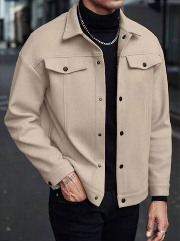 Mens's Truck Fleece Jacket Korean Fashion Slim Fitting Casual Jacket