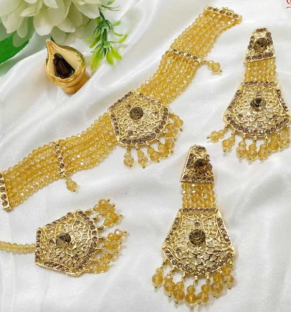 Beautiful Necklace Set With Earring Matha Patti (PS-414)