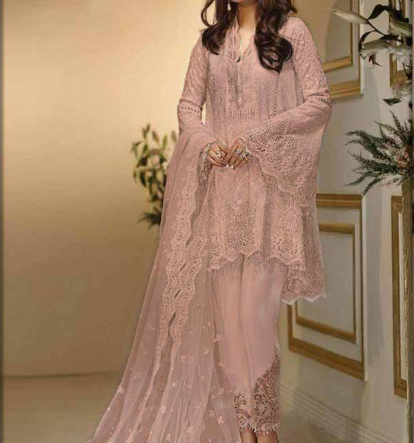 NET Heavy Embroidered Dress Embroidered Net Dupatta UnStitched (CHI-474)