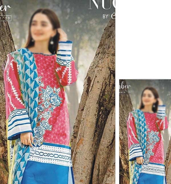 New Embroidered Lawn Dress With Chiffon Dupatta (UnStitched) (DRL-1082)