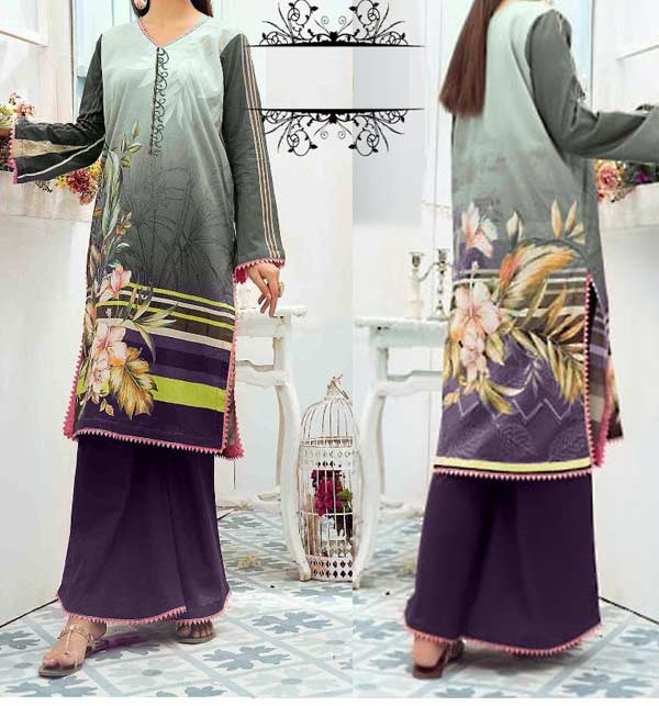 Lawn Embroidered Digital Dresses 2022 (Unstitched) (DRL-976)