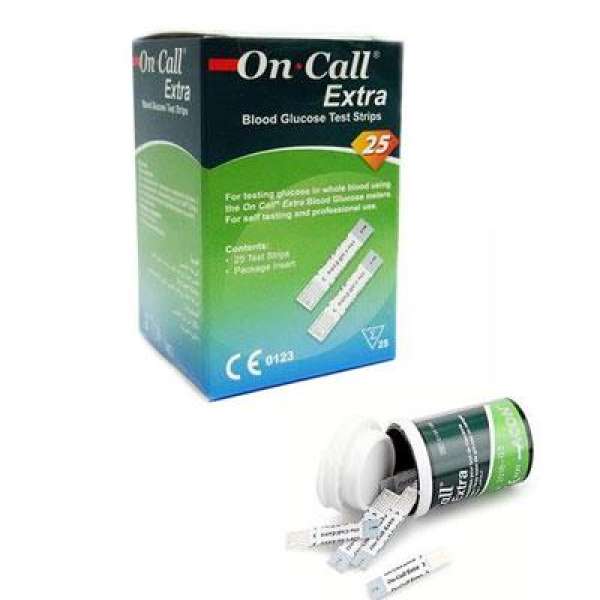 On Call Extra Pack of 25 Blood Glucose Strips