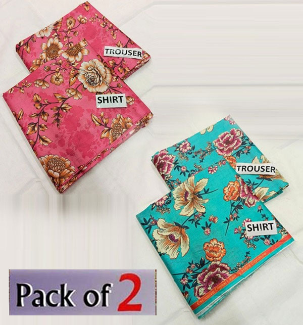 PACK OF 2 - 2 PCs Digital Lawn Printed Dress (Unstitched) (Deal-105)
