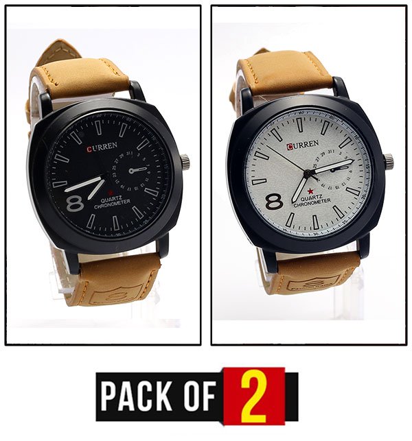 Pack OF 2 - CURREN Watch Deal For Mens (CW-77) & (CW-80)