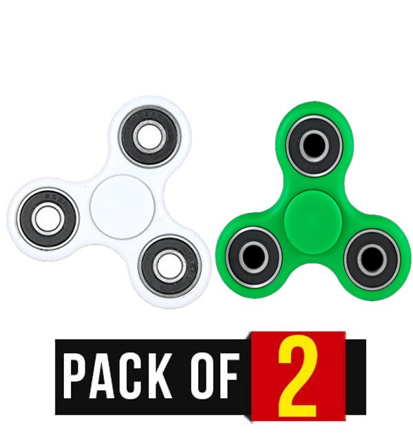 Pack of 2 Fidget Spinner Stress Reducer Toy - Three Sided