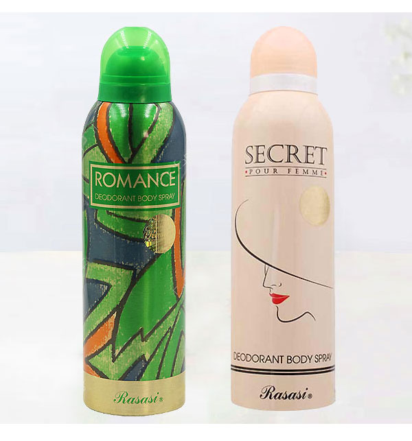 Pack Of 2 Rasasi Romance + Secret Deodorants For Women – 200ML