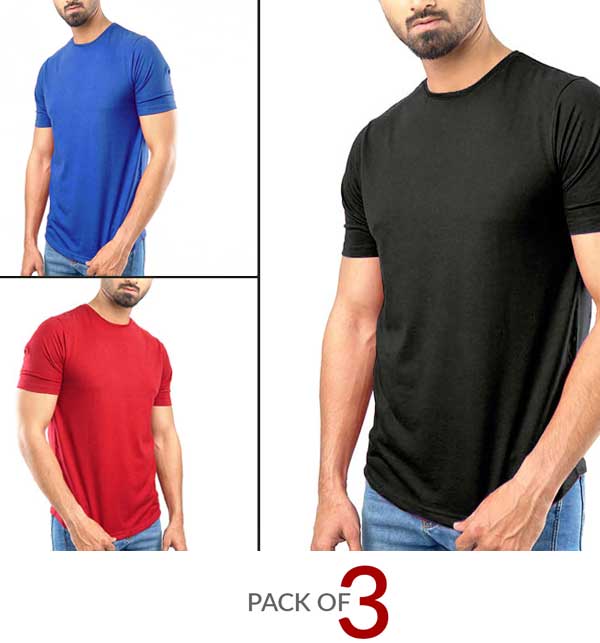 Pack of 3 Summer Collection Men's T-shirts  (DT-11)