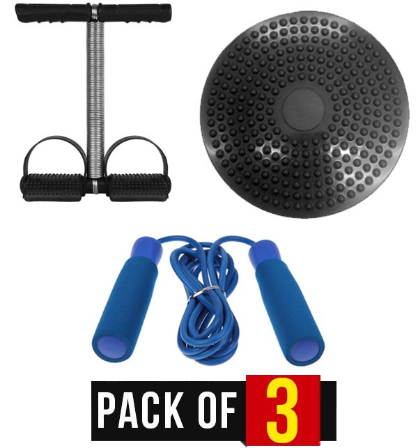 PACK of 3 - Tummy Trimmer,Twister Disc,Rope