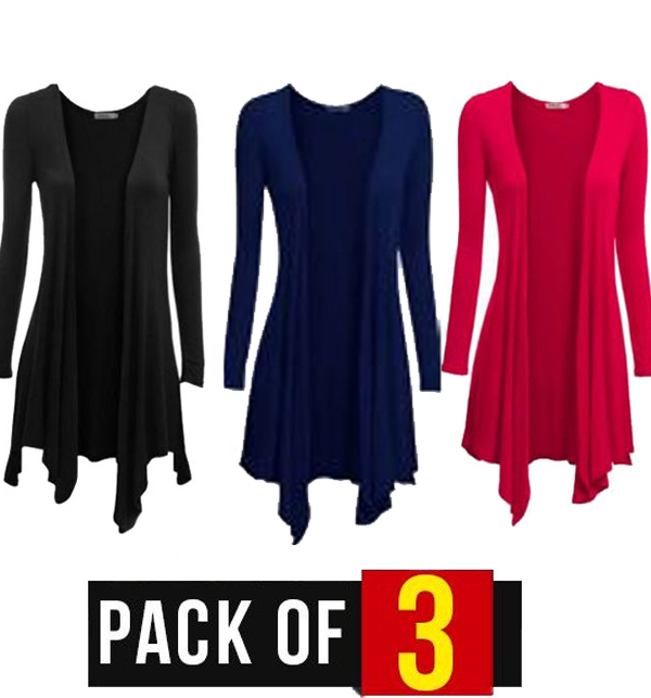 Pack of 3 Women's Jersey Shrugs (Viscose Fabric)
