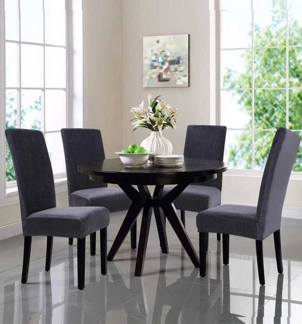 Pack of 6 - Dining Chair Stretchable Covers - Grey	