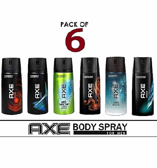 Pack Of 6 Orignal Axe body Spray For Men MIX 150-ml Each