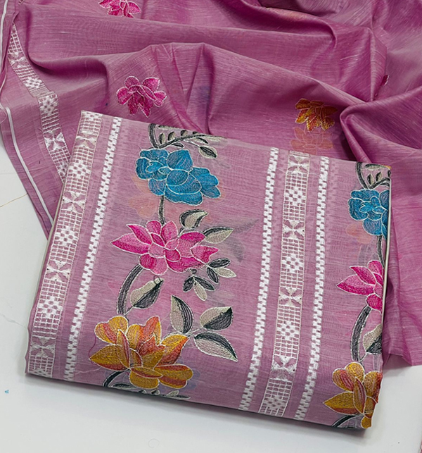 Paper Cotton 2 Pcs Embroidered Dress Emb Dupatta (DRL-1441) 