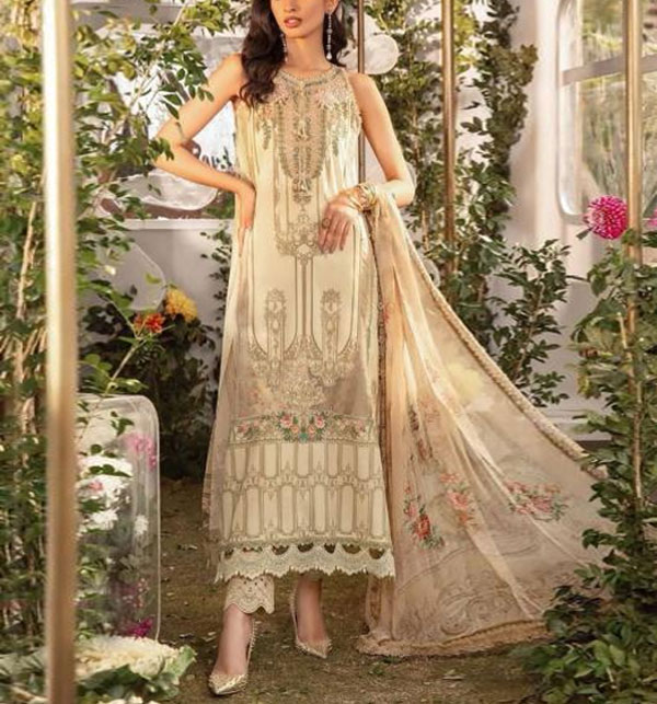 Digital Lawn Printed Embroidered Dress With Printed Chiffon Dupatta (Unstitched) (DRL-1674)	