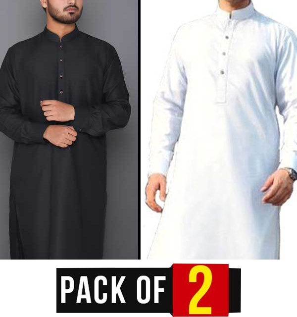 Ramadan Offer 2022 Pack of 2 Unstitched Men's Wash n Wear Suits