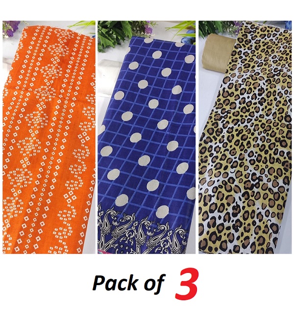 Sale Pack of 3 Lawn Printed Suit (2 Pec UnStitched Dress) (Deal-50)