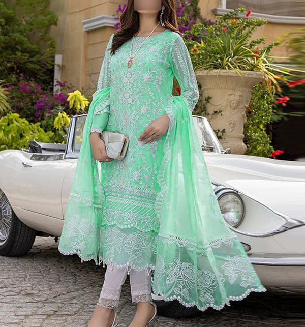 Sequins Embroidered Organza Dress With Organza Embroidered Dupatta (UnStitched) (DRL-1449)	