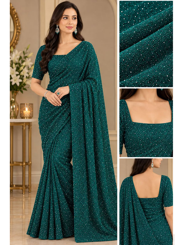 Shimmer Moonlight Unstitched Zinc Saree Elegant Wedding Wear 7 Meter Fabric For Saree and Blouse (CHI-1162)