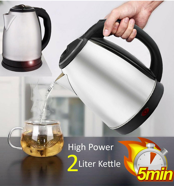 Stainless Steel Electric Kettle (2.0 Litre) Hot Water Kettle For Office & Home