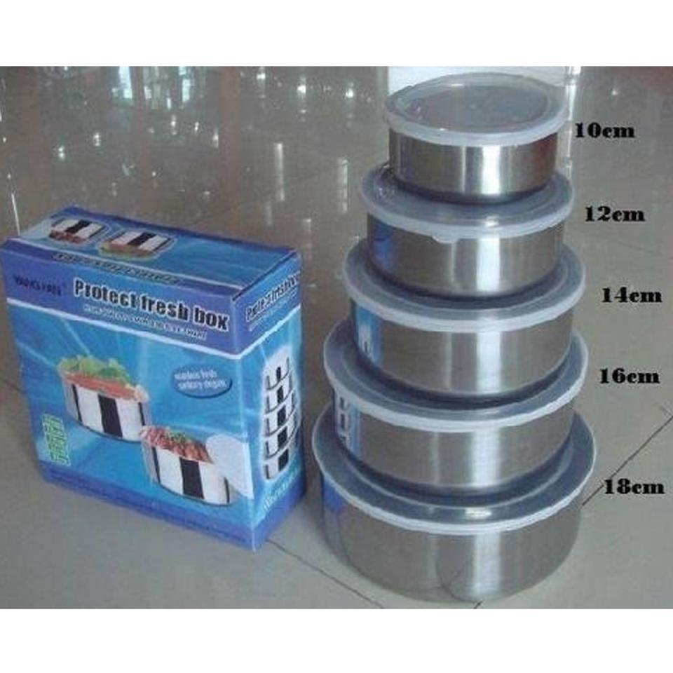 5 PEC Stainless Steel Protect Fresh Box - Silver