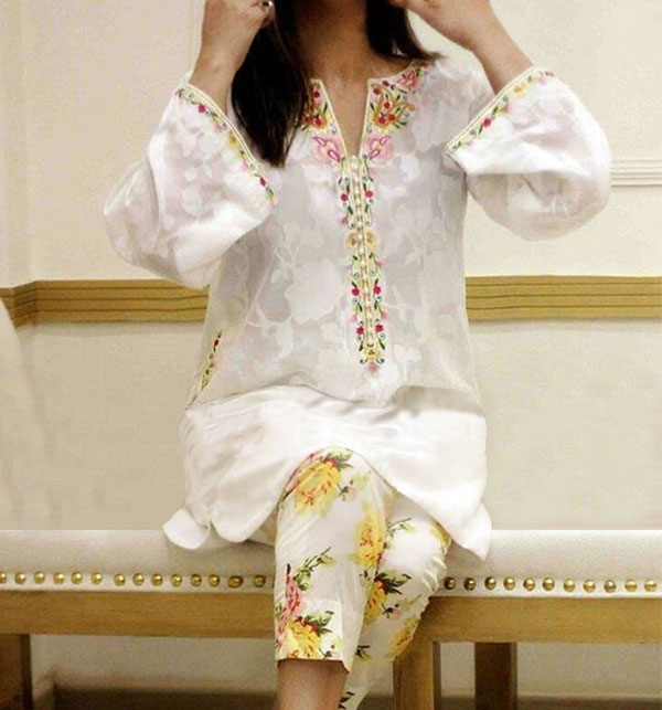 Dark Beige Color Pakistani Trouser For Women