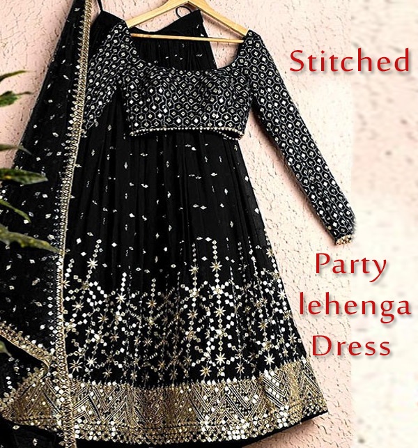 Aqua Gray Embroidered Sequins Mono Net Designer Lehenga Choli Party Wear |  eBay