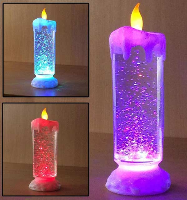 Swirling Water LED Color Changing Candle Beautiful Table Decoration