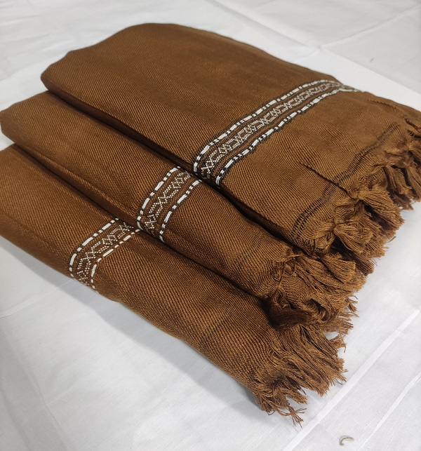 Traditional Wool Shawl For Men (Dark Brown) (Shawl 66)
