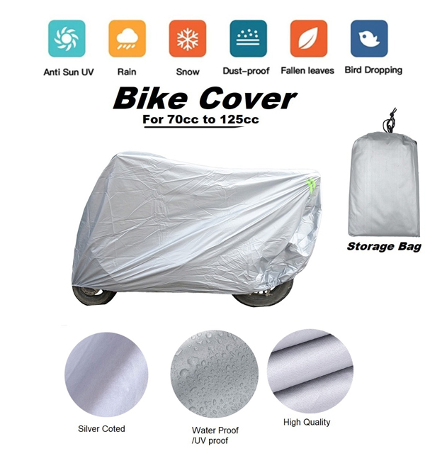 Universal Double Coated Waterproof Bike Cover, Scratch & Dust Proof Bike Parking Cover, Top Cover